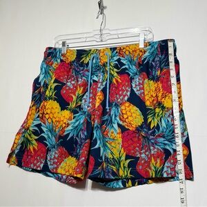 George Men's Size L Pineapple Print‎ Swim Trunks - Excellent